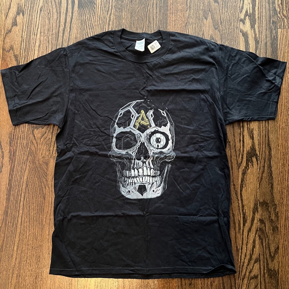 Port and Company Black Short-Sleeve Tee with Skull Graphic